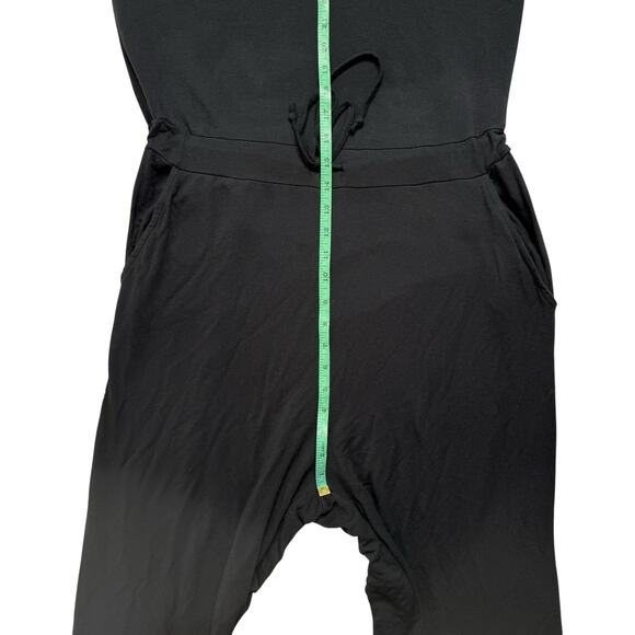 QUINCE Modal French Terry Jumpsuit Black Size Large Sleeveless Stretch Pockets - Picture 8 of 9